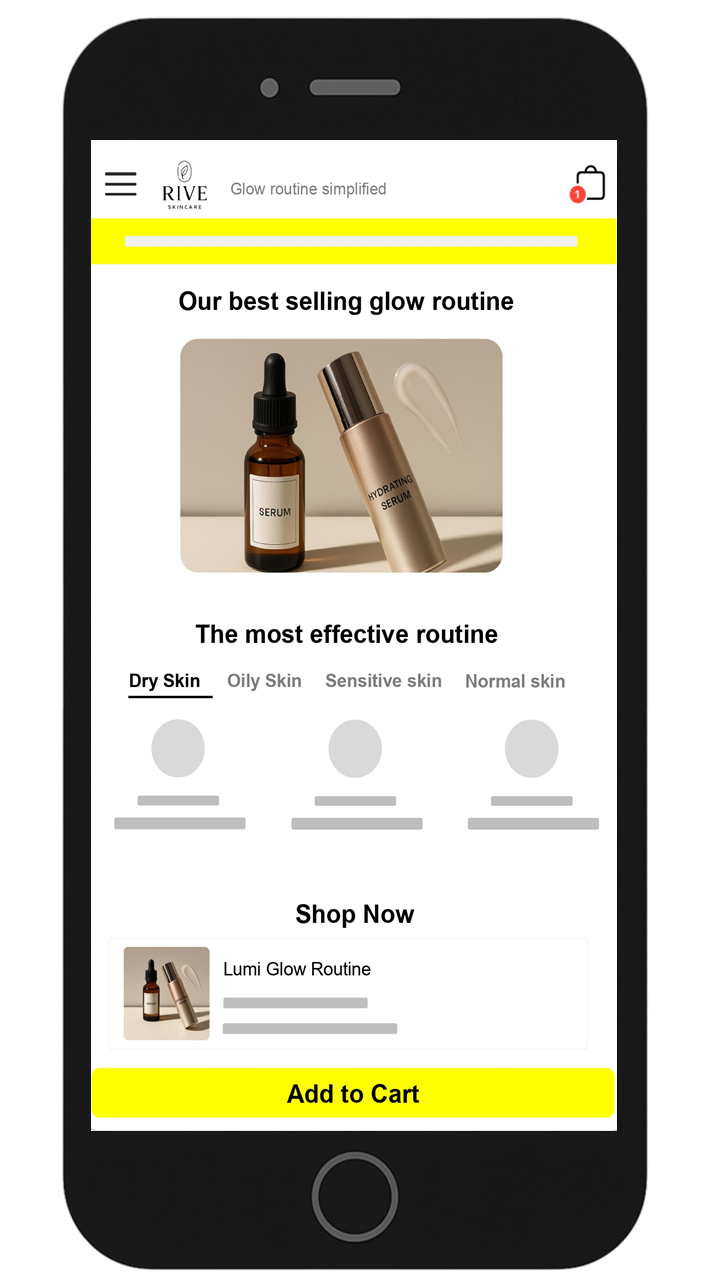 Landing Page mock screen